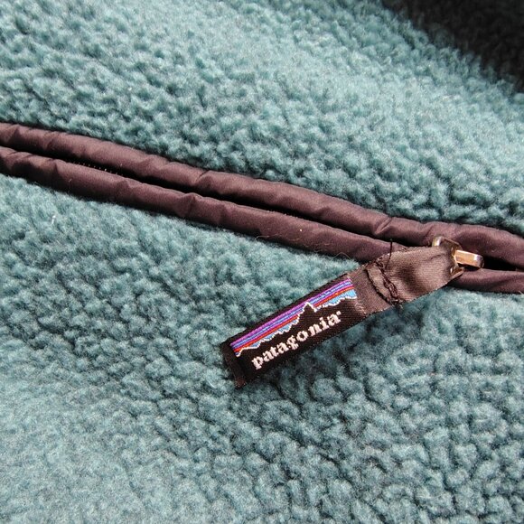 Vintage Patagonia Fleece Jacket Size XXL Green Deep Pile Wooly Pullover USA - Picture 9 of 13